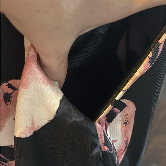 Elegant Floral Black and Pink Prom Dress - Picture 4 of 6